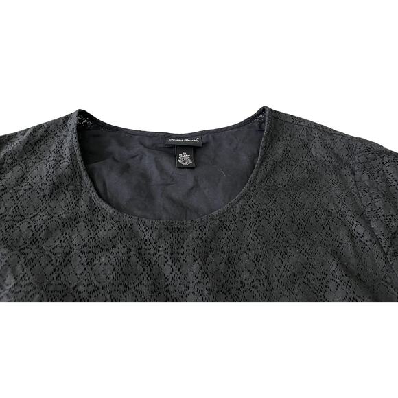 MAGGIE BARNES SHORT SLV MAXI LAYERED DRESS, WOMENS-3X(26/28)-BLACK, LACE, DRESSY - Picture 2 of 10